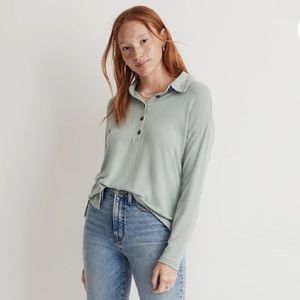 NWT Madewell Dreamiest Knit Long-sleeve Henley Polo